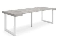 Clearance Mesa Consola Extensível, 222x90x73cm, Para 10 pessoas, Pés de madeira, Cimento Consola