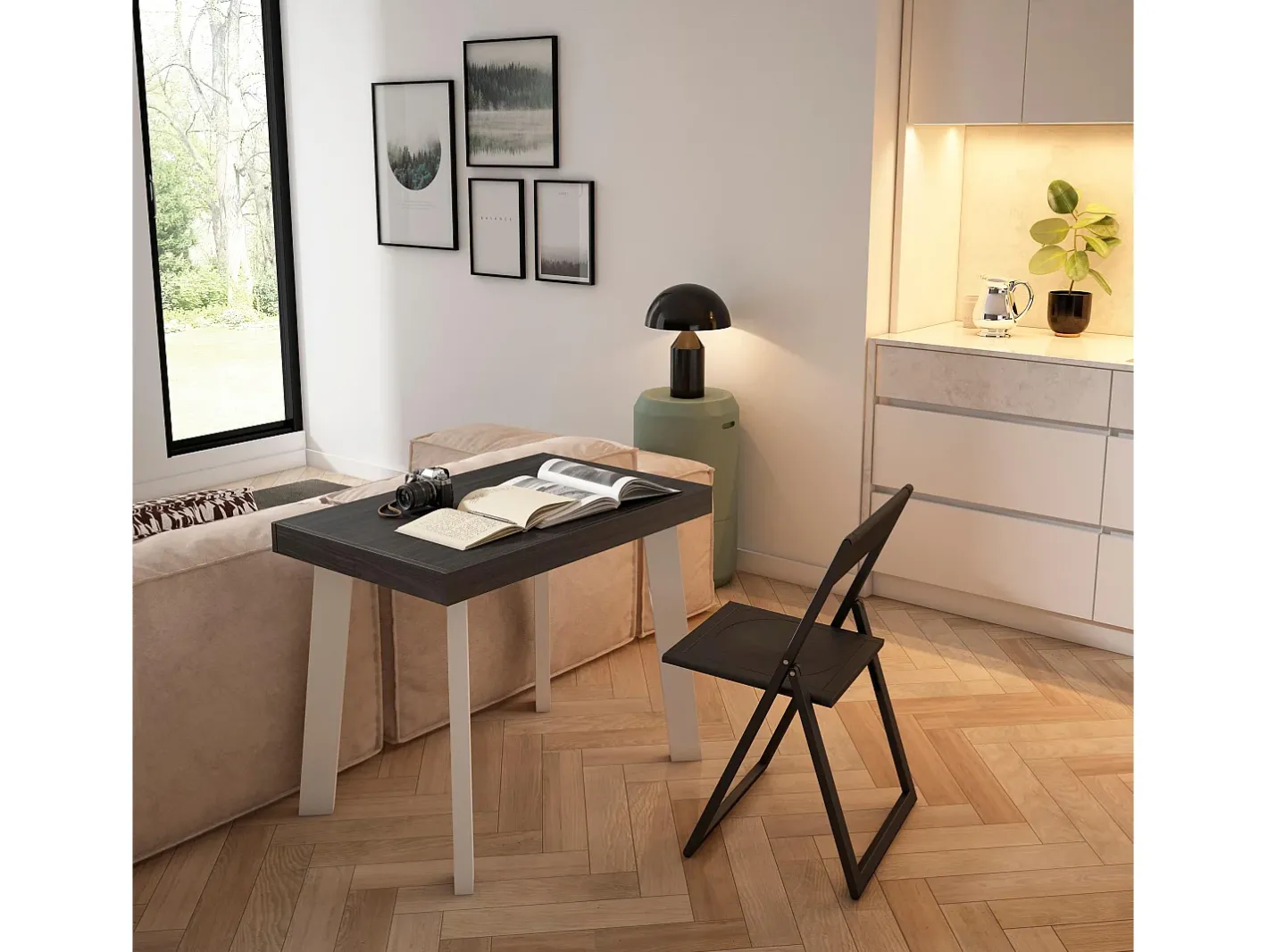 Best Mesa Consola Extensível, 222x90x73cm, Para 10 pessoas, Pés de madeira, Consola