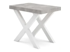 Skraut Home Consola*Mesa Consola Extensível, 262x90x73cm, Para 12 pessoas, Pés de madeira, e cinzento Branco