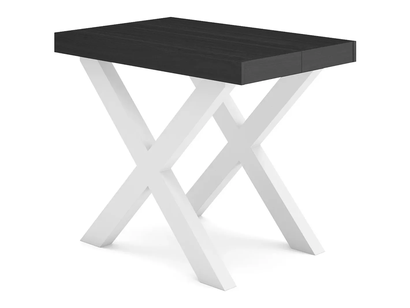 Skraut Home Consola*Mesa Consola Extensível, 302x90x73cm, Para 14 pessoas, Pés de madeira, Preto