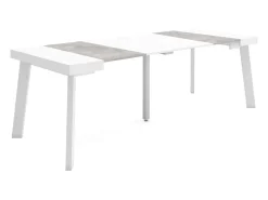 Outlet Mesa Consola Extensível, 222x90x73cm, Para 10 pessoas, Pés de madeira, e cinzento Consola