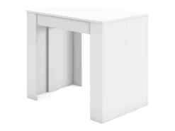 Skraut Home Consola*Mesa Consola Extensível, 262x90x77cm, Para 12 pessoas, Mesa de Jantar, Branco