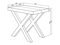 Best Mesa Consola Extensível, 302x90x73cm, Para 14 pessoas, Pés de madeira, Consola