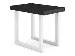 Skraut Home Consola*Mesa Consola Extensível, 302x90x73cm, Para 14 pessoas, Pés de madeira, Preto