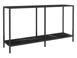 vidaxl Consola*Mesa consola 140x35x75,5 cm vidro temperado Preto