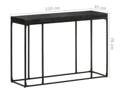vidaxl Consola*Mesa consola 110x35x76 cm acácia maciça e mangueira Preto