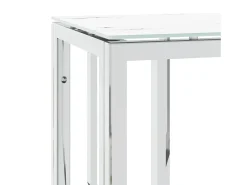 vidaxl Consola*Mesa consola 70x30x70 cm aço inoxidável e vidro Prateado
