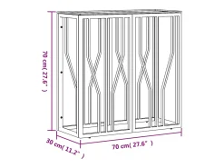 vidaxl Consola*Mesa consola 70x30x70 cm aço inoxidável e vidro Prateado