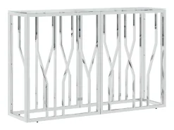 Mesa consola 110x30x70 cm aço inoxidável e vidro PT183754^ Hot
