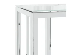 Mesa consola 70x30x70 cm aço inoxidável e vidro^vidaxl Best
