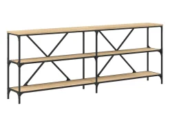 vidaxl Consola*Mesa consola 200x30x75 cm deriv. madeira/ferro carvalho sonoma Castanho