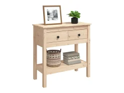 vidaxl Consola*Mesa consola 75x35x75 cm madeira de pinho maciço Natural claro