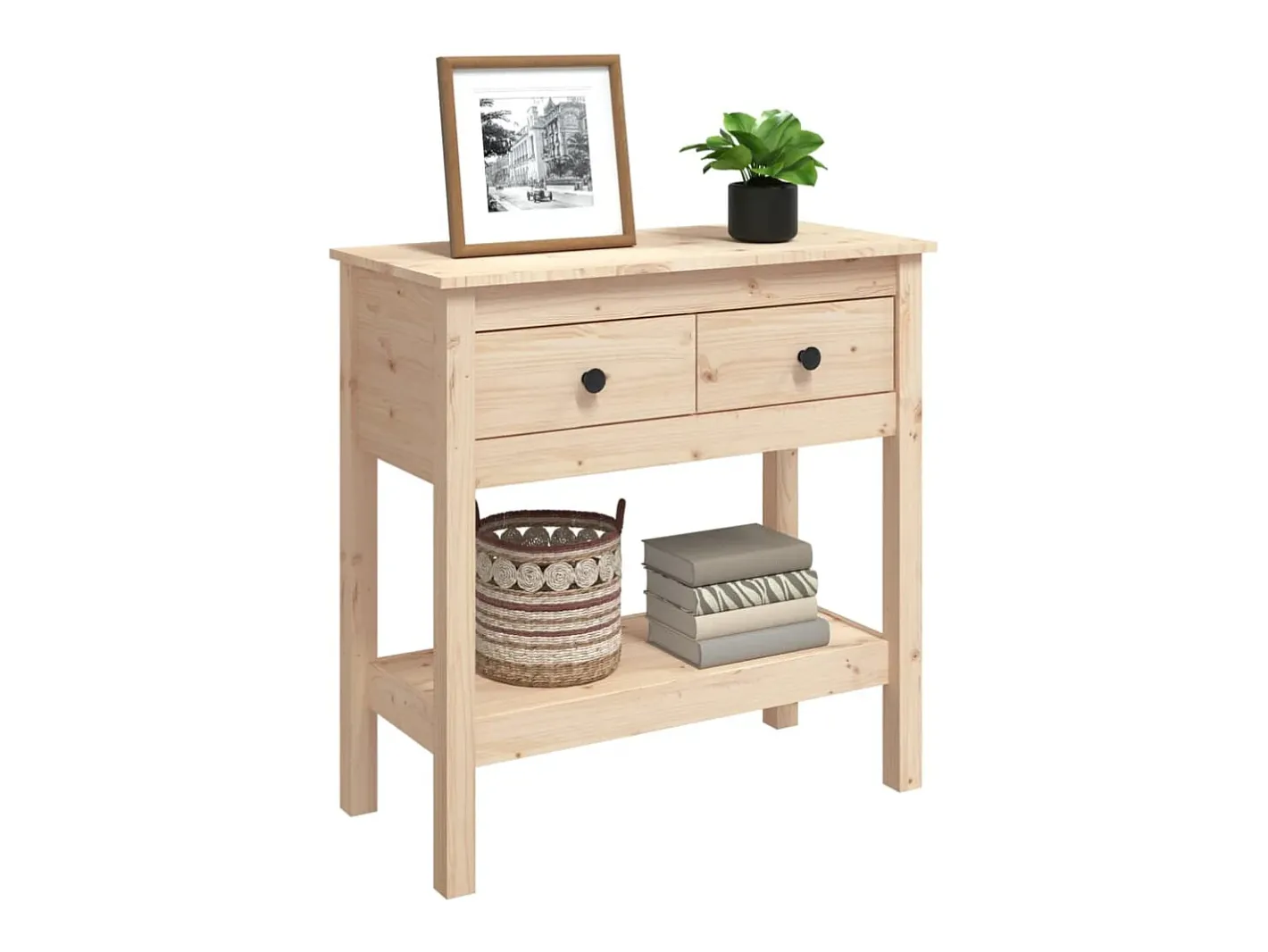 vidaxl Consola*Mesa consola 75x35x75 cm madeira de pinho maciço Natural claro