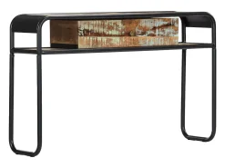 vidaxl Consola*Mesa consola 118x30x75 cm madeira recuperada maciça Natural claro