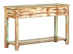 vidaxl Consola*Mesa consola 120x40x75 cm madeira recuperada maciça Multicor