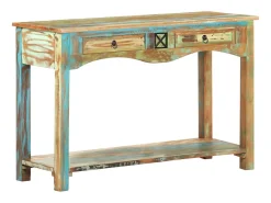 vidaxl Consola*Mesa consola 120x40x75 cm madeira recuperada maciça Multicor