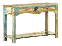 vidaxl Consola*Mesa consola 120x40x75 cm madeira recuperada maciça Multicor