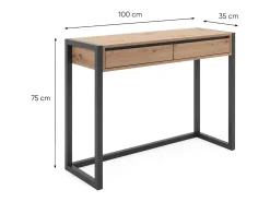 Consola*Mesa consola 100x75x35 cm natural antracite Cinza antracite / Castanho