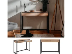 Consola*Mesa consola 100x75x35 cm natural antracite Cinza antracite / Castanho