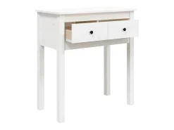 vidaxl Consola*Mesa consola 70x35x75 cm pinho maciço Branco