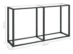 vidaxl Consola*Mesa consola 140x35x75,5 cm vidro temperado Transparente