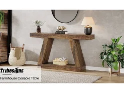 Mesa Console 140 x 30 x 80 cm, Mesa auxiliar, Mesa de corredor, Mesa Console com Espaço de Armazenamento na entrada^Tribesigns Sale