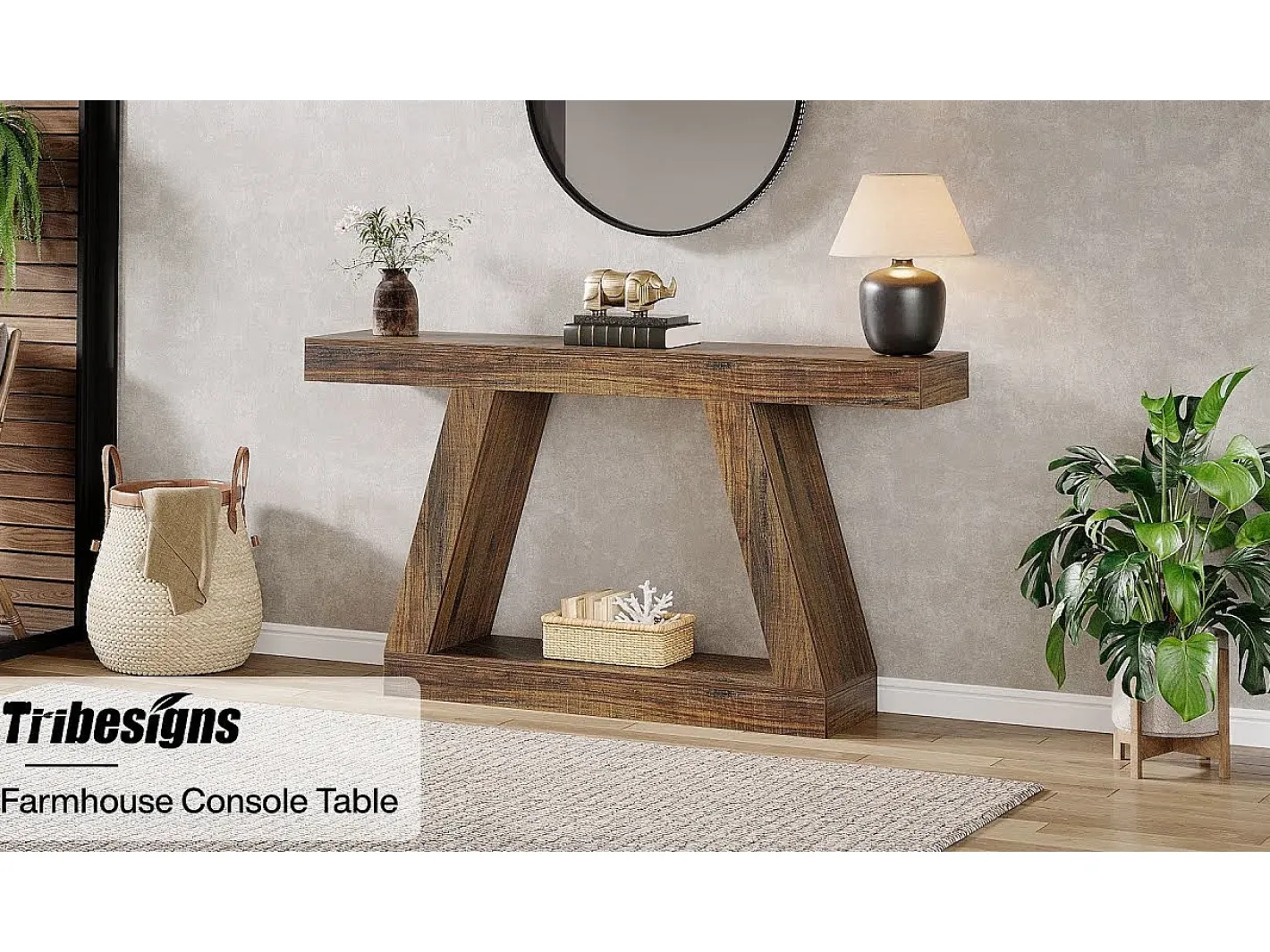 Mesa Console 140 x 30 x 80 cm, Mesa auxiliar, Mesa de corredor, Mesa Console com Espaço de Armazenamento na entrada^Tribesigns Sale