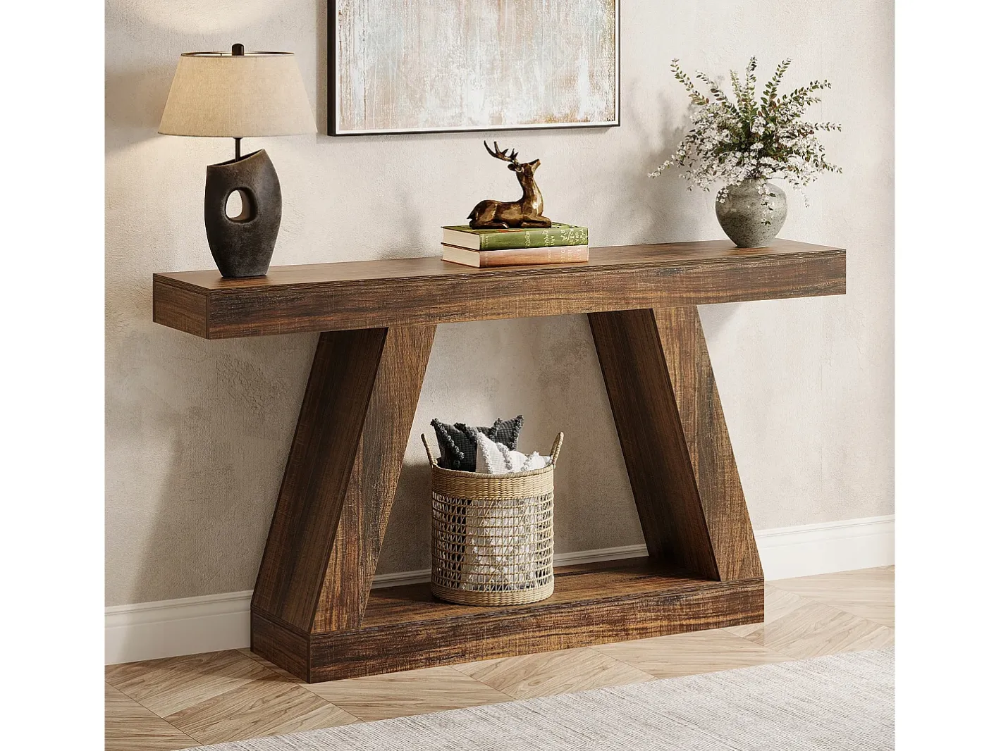 Mesa Console 140 x 30 x 80 cm, Mesa auxiliar, Mesa de corredor, Mesa Console com Espaço de Armazenamento na entrada^Tribesigns Sale