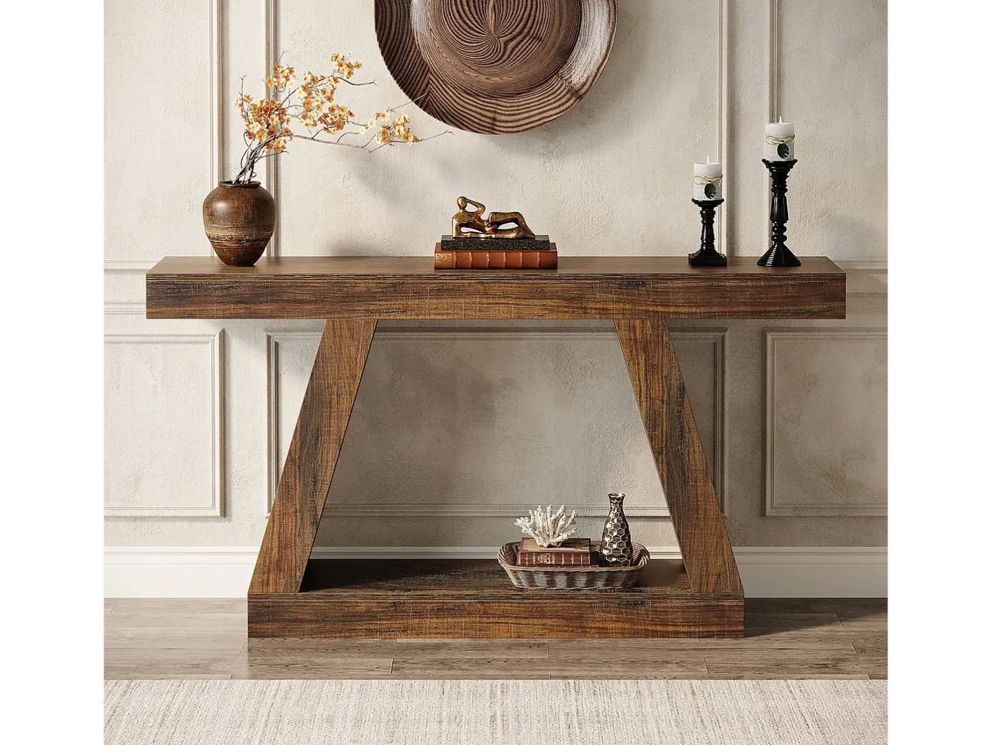 Mesa Console 140 x 30 x 80 cm, Mesa auxiliar, Mesa de corredor, Mesa Console com Espaço de Armazenamento na entrada^Tribesigns Sale