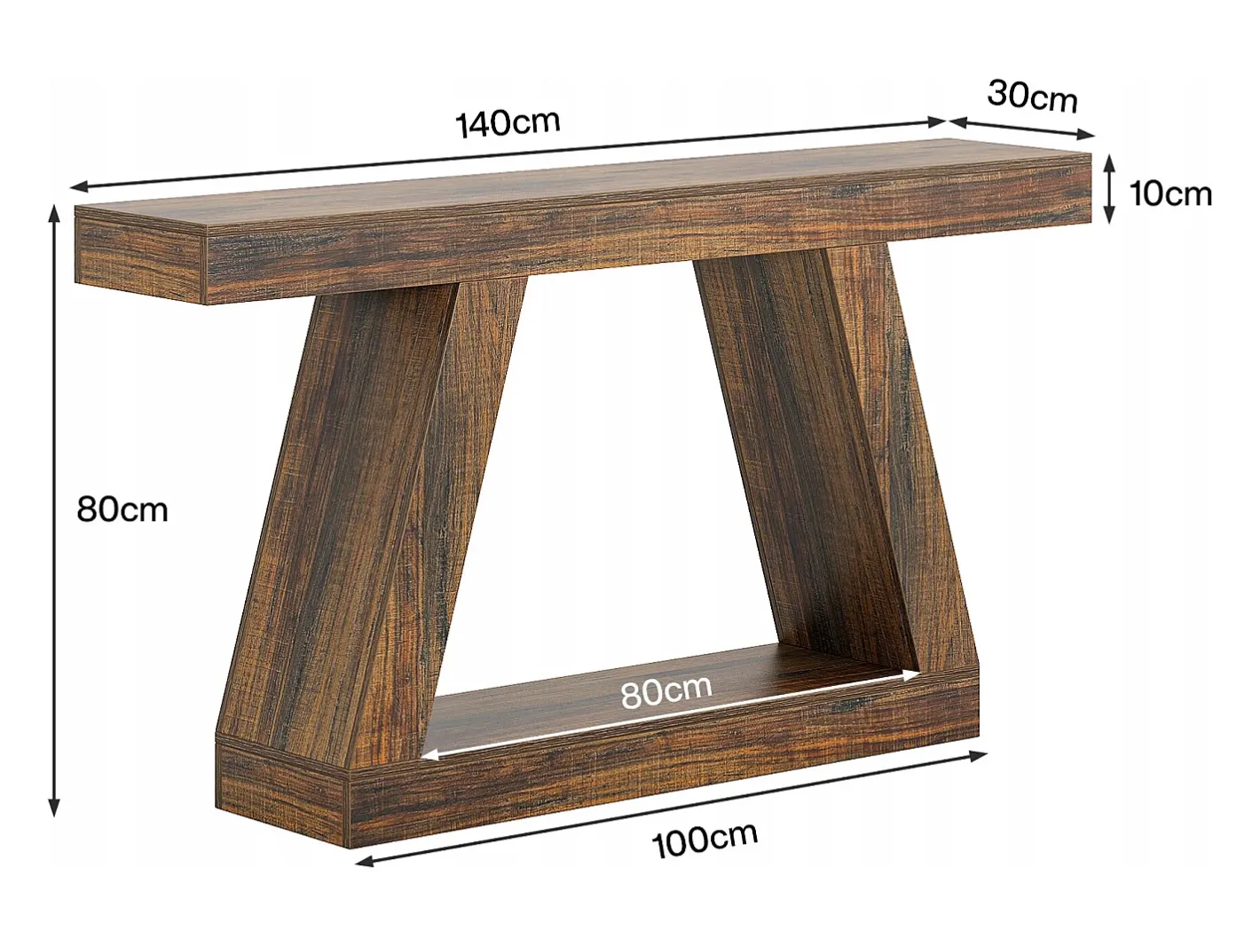 Mesa Console 140 x 30 x 80 cm, Mesa auxiliar, Mesa de corredor, Mesa Console com Espaço de Armazenamento na entrada^Tribesigns Sale