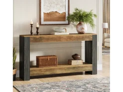 Mesa Console de 160 cm de Comprimento para Entrada, Mesa de Entrada em Madeira Rústica para Sala*Tribesigns Outlet