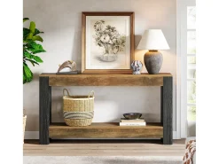 Mesa Console de 160 cm de Comprimento para Entrada, Mesa de Entrada em Madeira Rústica para Sala*Tribesigns Outlet