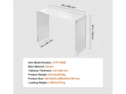 Mesa Console em Ácrílico SucceBuy, Mesa Auxiliar para Hall de Entrada, 97 X 38 X 74 CM* Hot