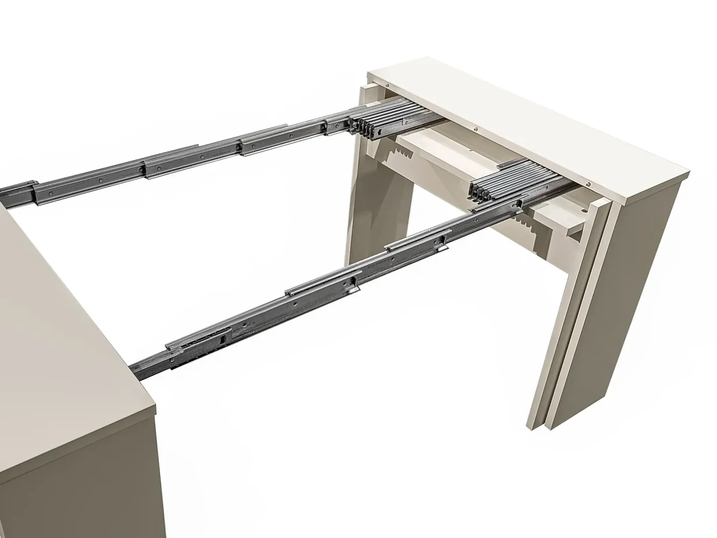 Vente-unique Consola*Mesa console extensível 12 lugares - 6 extensões - - ONEGA Bege