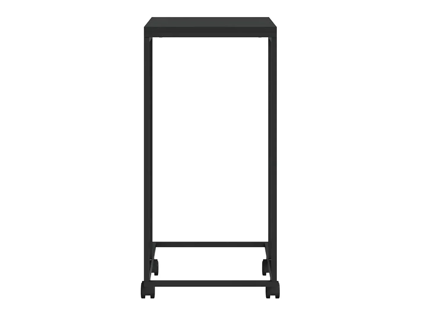vidaxl Mesa De Apoio*Mesa de apoio c/ rodas 40x30x63,5cm derivados de madeira preta Preto