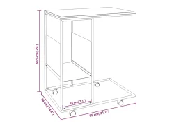 vidaxl Mesa De Apoio*Mesa de apoio c/ rodas 55x36x63,5cm derivados de madeira Branco