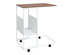 vidaxl Mesa De Apoio*Mesa de apoio c/ rodas 55x36x63,5cm derivados de madeira Branco
