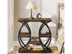 Mesa de apoio com 4 andares, mesa de cabeceira estreita de 60 cm com armazenamento para sala, quarto de dormir, entrada^Tribesigns Sale
