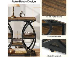 Mesa de apoio com 4 andares, mesa de cabeceira estreita de 60 cm com armazenamento para sala, quarto de dormir, entrada^Tribesigns Sale