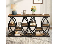 Mesa de apoio com 4 andares, mesa de cabeceira estreita de 60 cm com armazenamento para sala, quarto de dormir, entrada^Tribesigns Sale