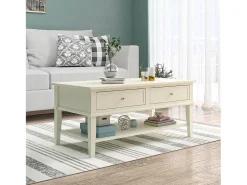 Sale Mesa de apoio com 2 gavetas em MDF cor-de-rosa Mesa De Centro