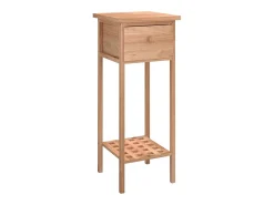 vidaxl Mesa De Apoio*Mesa de apoio com gaveta 25x25x60cm madeira de nogueira maciça Natural claro