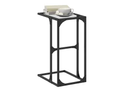 Mesa de apoio com vidro 40x30x61,5 cm aço PT699792^ Clearance
