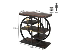 Mesa de apoio de 5 níveis em madeira fina 60 x 30 cm Mesa baixa com estrutura de metal Mesa de apoio industrial^Tribesigns Outlet