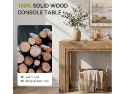 Mesa de Apoio de Madeira Sólida de 160 cm, Mesa de Entrada Estreita para Entrada^Tribesigns Hot
