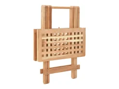 vidaxl Mesa De Apoio*Mesa de apoio dobrável madeira de nogueira maciça 50x50x49 cm Bege