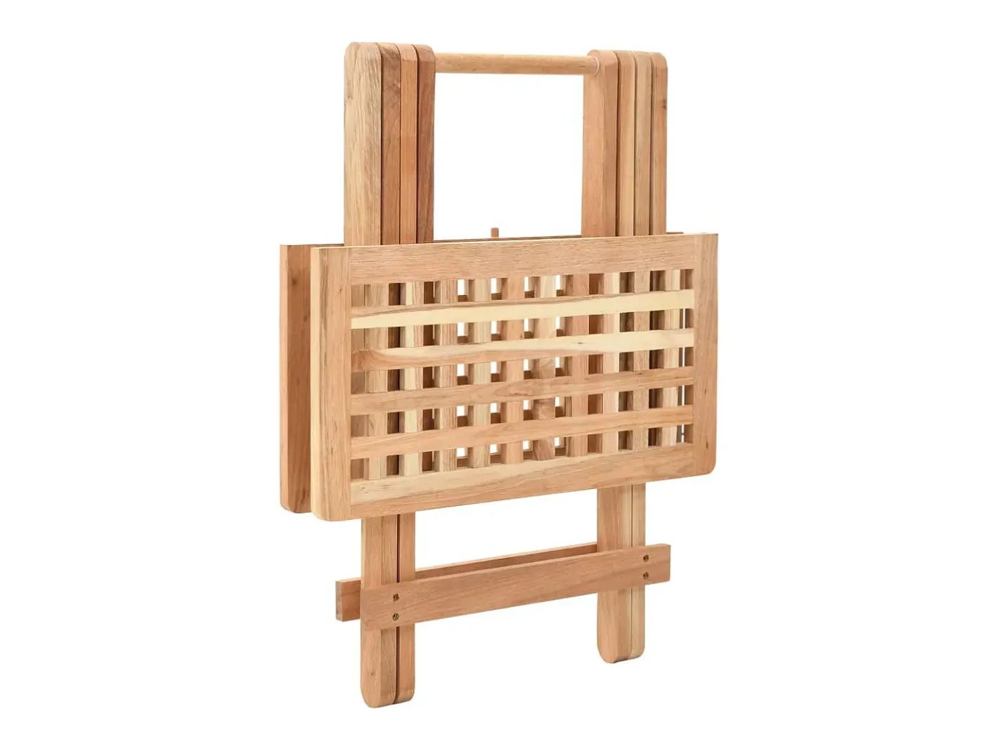 vidaxl Mesa De Apoio*Mesa de apoio dobrável madeira de nogueira maciça 50x50x49 cm Bege
