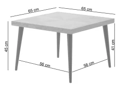 Loft24 Mesa De Centro*Mesa de apoio em aglomerado laminado branco Cinzento