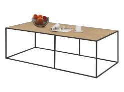 Mesa de apoio quadrada em aglomerado laminado de carvalho^Loft24 New