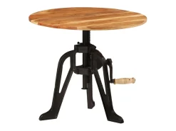 vidaxl Mesa De Apoio*Mesa de apoio 60x(42-62) cm acácia maciça e ferro fundido Castanho